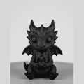 Drago «L'Ultimo Custode» — Statuetta da Collezione in Resina Nera Opaca - Taraflo