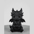 Drago «L'Ultimo Custode» — Statuetta da Collezione in Resina Nera Opaca - Taraflo