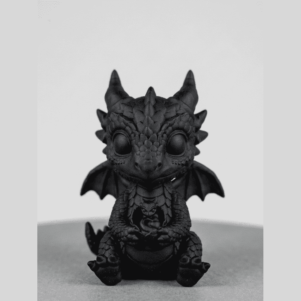 Drago «L'Ultimo Custode» — Statuetta da Collezione in Resina Nera Opaca - Taraflo