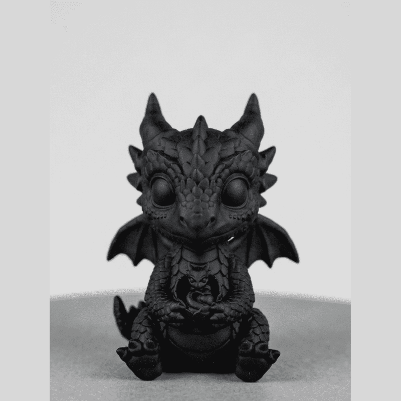 Drago «L'Ultimo Custode» — Statuetta da Collezione in Resina Nera Opaca - Taraflo