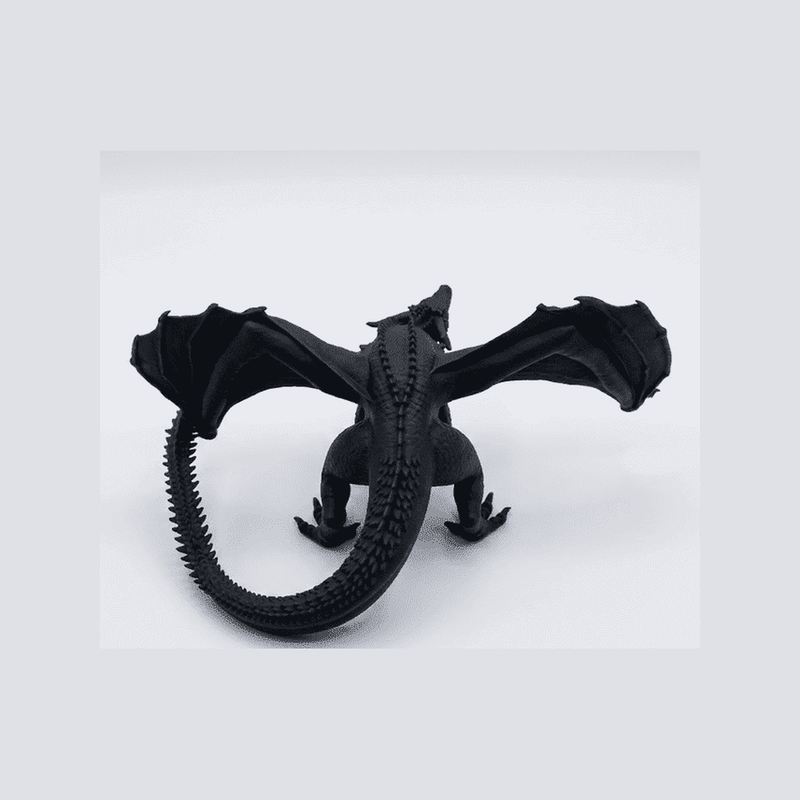 Drago Nero - Statua fantasy da collezione