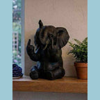Elefante con Personalità — Statuetta Decorativa in Resina Nera - Taraflo