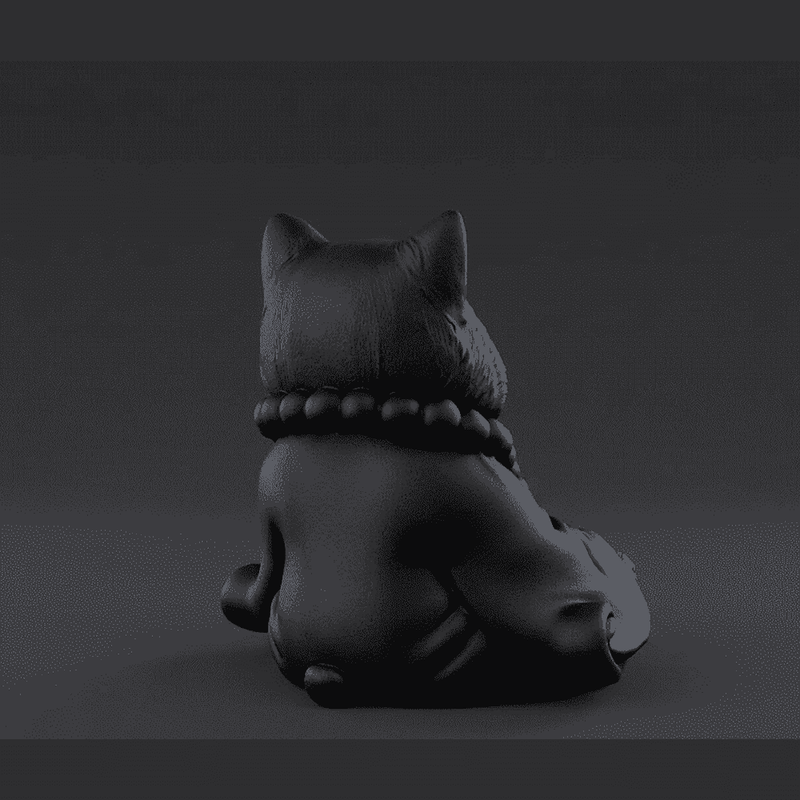 Gatto Zen — Statuetta Gatto in Meditazione in Resina Opaca - Taraflo