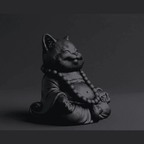 Gatto Zen — Statuetta Gatto in Meditazione in Resina Opaca - Taraflo