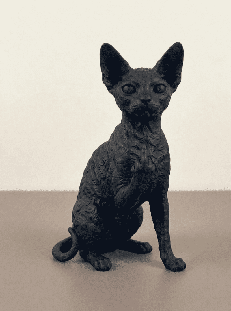Devon Rex — Statuetta Gatto da Collezione in Resina - Taraflo