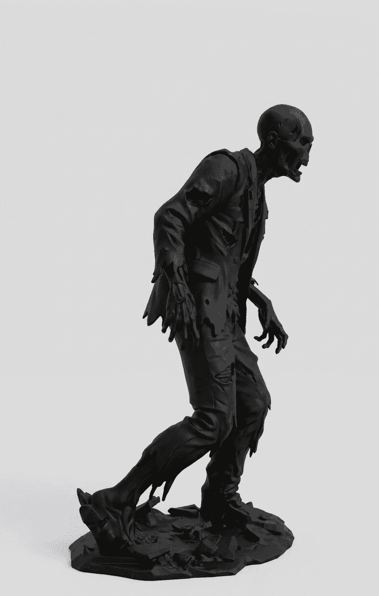 The Last Stride — Statuetta Zombie da Collezione in Resina Nera Opaca - Taraflo