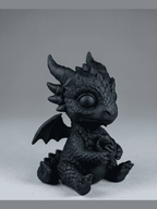 Drago «L'Ultimo Custode» — Statuetta da Collezione in Resina Nera Opaca - Taraflo