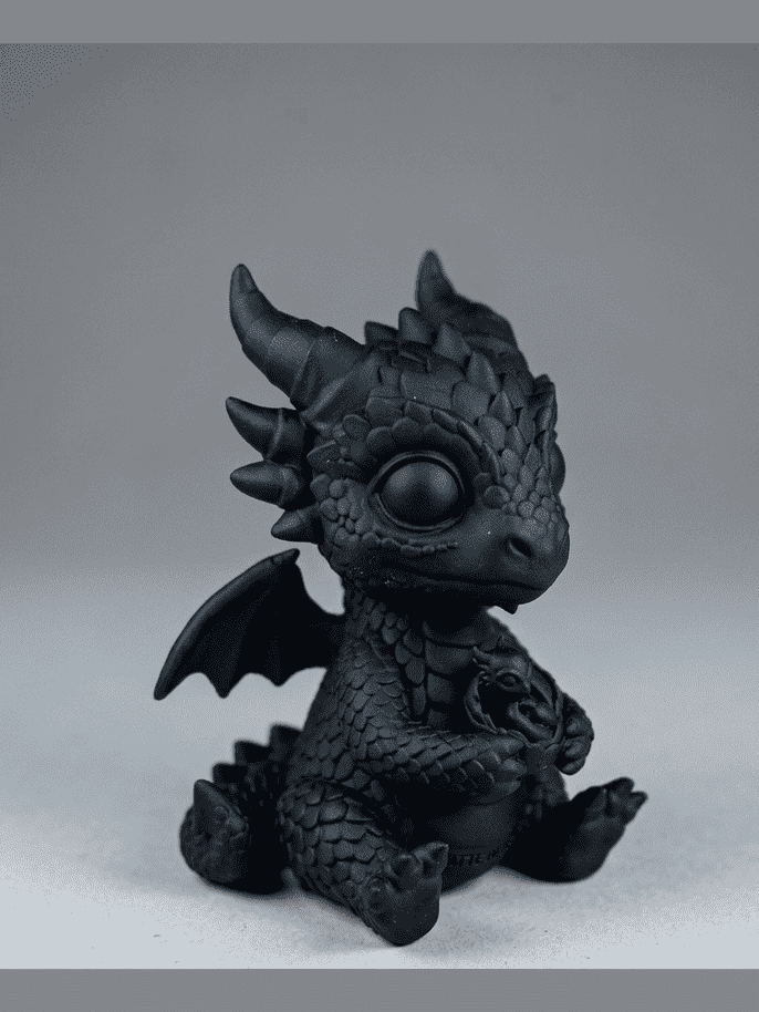 Drago «L'Ultimo Custode» — Statuetta da Collezione in Resina Nera Opaca - Taraflo