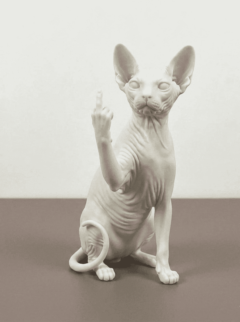 Sphynx "l'Illuminato" — Statuetta Gatto Zen in Resina - Taraflo