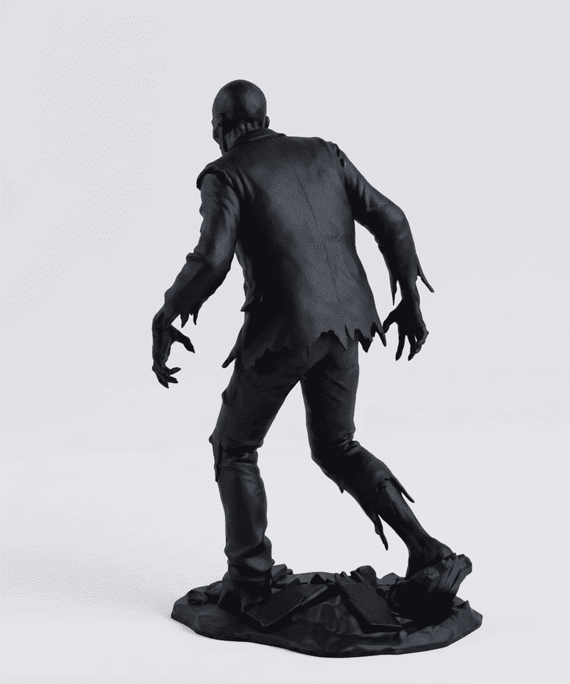 The Last Stride — Statuetta Zombie da Collezione in Resina Nera Opaca - Taraflo