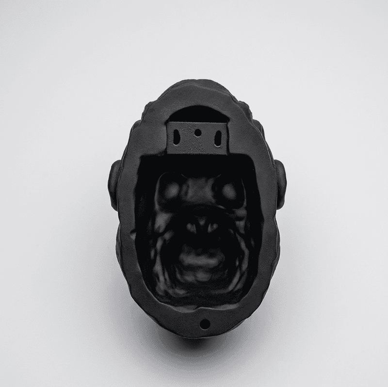 Testa di Gorilla «Primal Elegance» — Scultura da Parete in Resina Nera Opaca (25 cm) - Taraflo