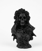 Memento Vivere — Busto Velato in Resina Nera Opaca - Taraflo