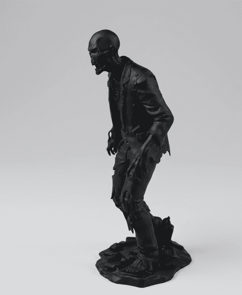 The Last Stride — Statuetta Zombie da Collezione in Resina Nera Opaca - Taraflo