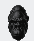 Testa di Gorilla «Primal Elegance» — Scultura da Parete in Resina Nera Opaca (25 cm) - Taraflo