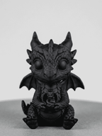 Drago «L'Ultimo Custode» — Statuetta da Collezione in Resina Nera Opaca - Taraflo