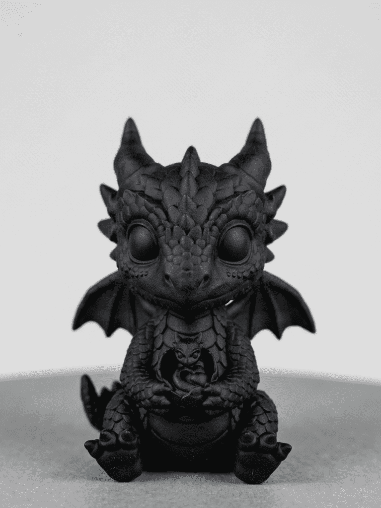Drago «L'Ultimo Custode» — Statuetta da Collezione in Resina Nera Opaca - Taraflo