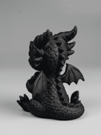 Drago «L'Ultimo Custode» — Statuetta da Collezione in Resina Nera Opaca - Taraflo