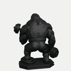 Gorilla «Gains» — Statuetta Fitness in Resina Nera Opaca - Taraflo