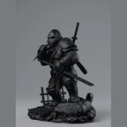 Gorilla "Ninja Ronin" — Matte Black Resin Collectible Statuette. A silent warrior, between shadow and discipline. A ninja ronin gorilla, among sharp blades and rock: strength, mystery, and artisanal craftsmanship in one single gorilla ninja ronin piece.