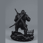 Gorilla «Ninja Ronin» — Collectible Matte Black Resin Statue from Taraflogorrilla. A silent warrior between shadow and discipline. A ninja ronin gorilla among sharp blades and rock: strength, mystery, and artisanal mastery