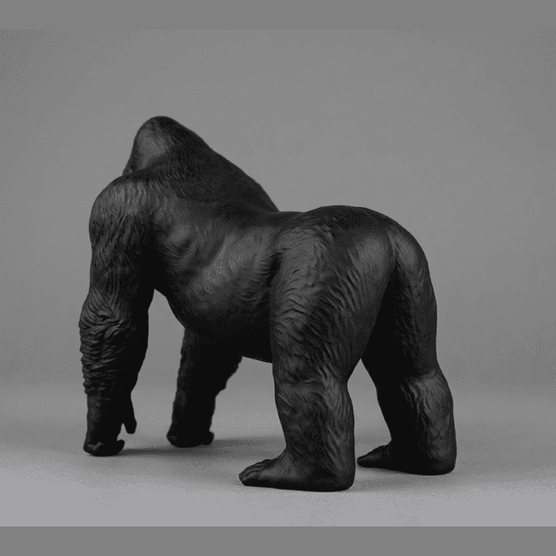 Gorilla — Scultura da Collezione in Resina Nera Opaca - Taraflo