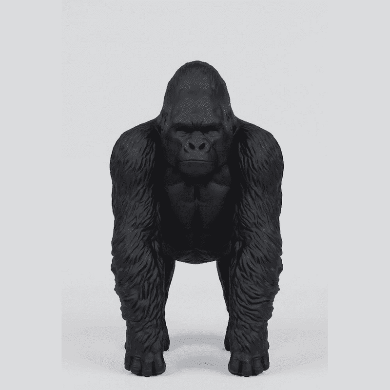 Gorilla — Scultura da Collezione in Resina Nera Opaca - Taraflo