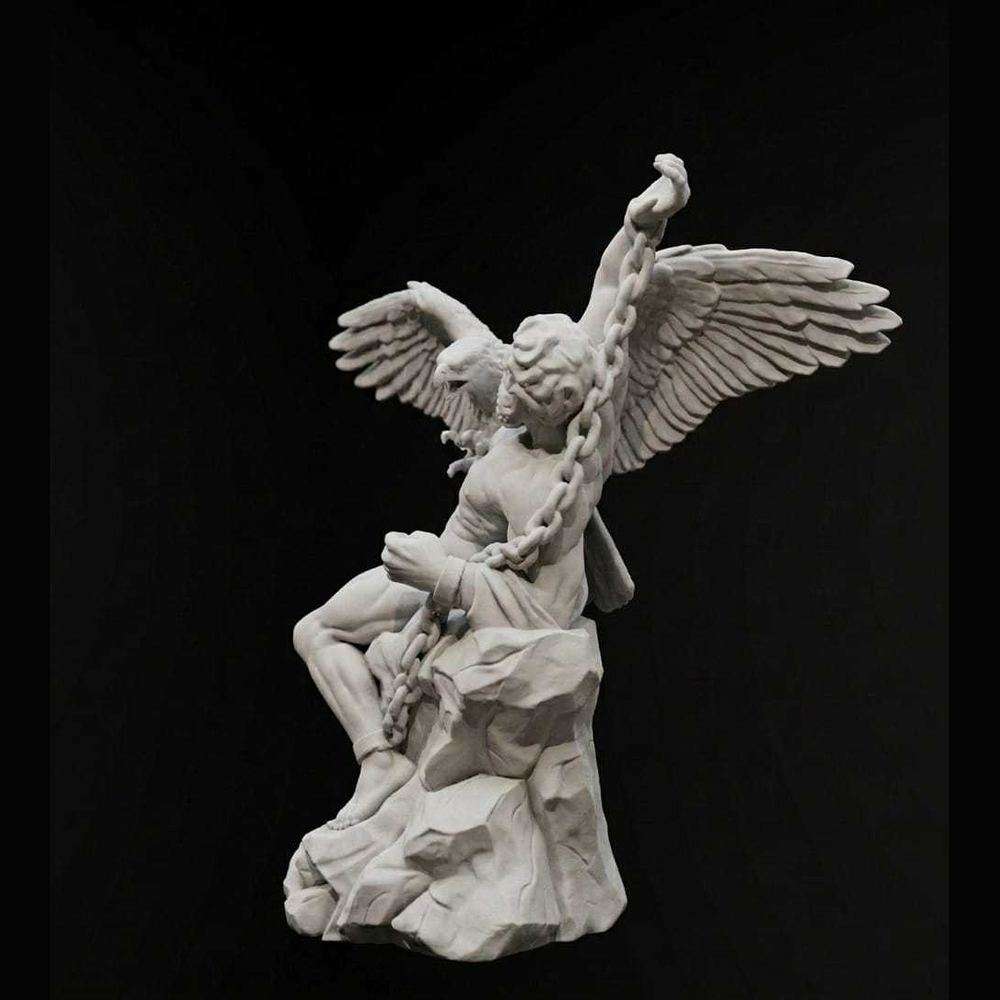 Il Supplizio di Prometeo — Scultura Mitologica in Resina - Taraflo
