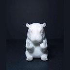 Hippopotamus 'With Personality' — Large, round decorative resin statue full of good humor. Detailed, original hippopotamus figurine with a touch of irony that brings joy wherever placed. Stable TarafloTaraflo decorative resin statue