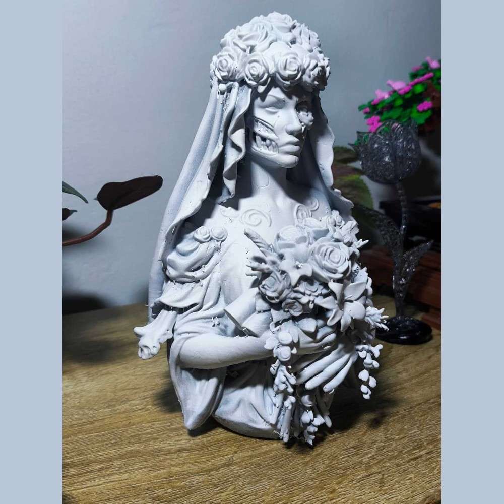 L'Eterno Incanto: Busto Sposa Cadavere in Resina per Trasformare i Tuoi Spazi con Eleganza Dark - Taraflo