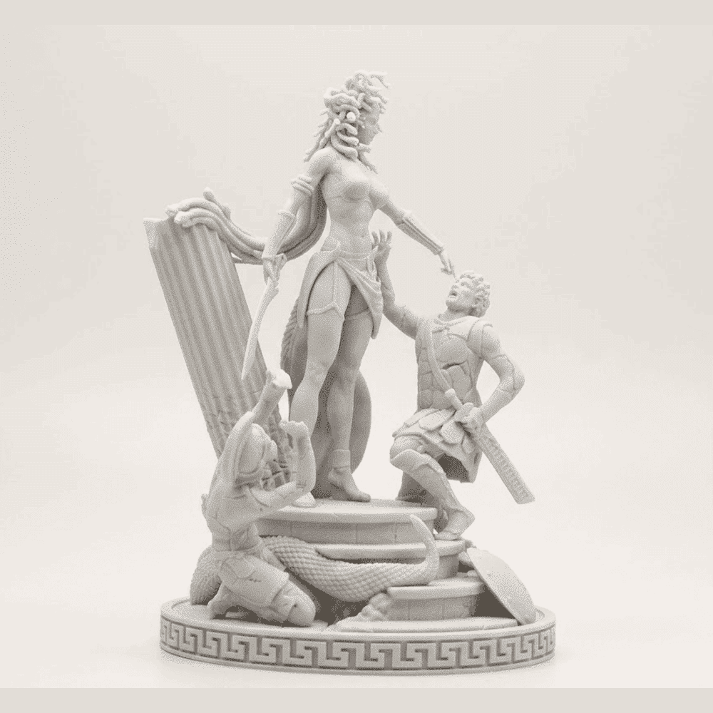 L'Ira di Medusa — Scultura Mitologica in Resina Effetto Gesso Opaco - Taraflo