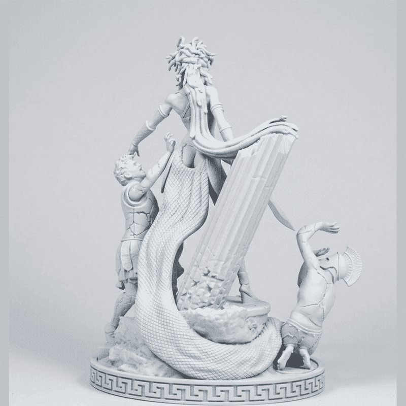 L'Ira di Medusa — Scultura Mitologica in Resina Effetto Gesso Opaco - Taraflo