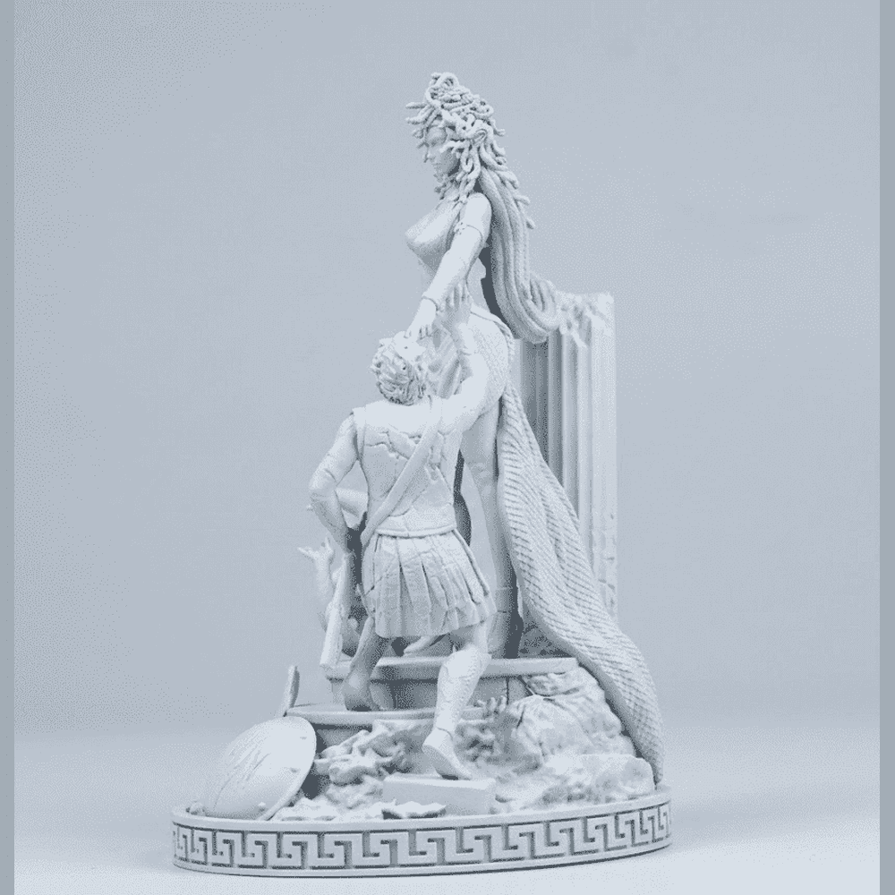 L'Ira di Medusa — Scultura Mitologica in Resina Effetto Gesso Opaco - Taraflo
