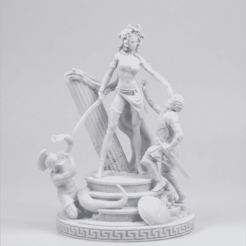 L'Ira di Medusa — Scultura Mitologica in Resina Effetto Gesso Opaco - Taraflo