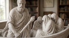 Caronte The Last Journey in Resina Effetto Gesso | Scultura Mitologica Barca e Anime da Collezione
