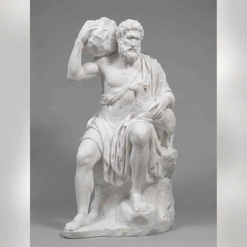 Polifemo il Pastore — Scultura Mitologica in Resina Effetto Marmo - Taraflo