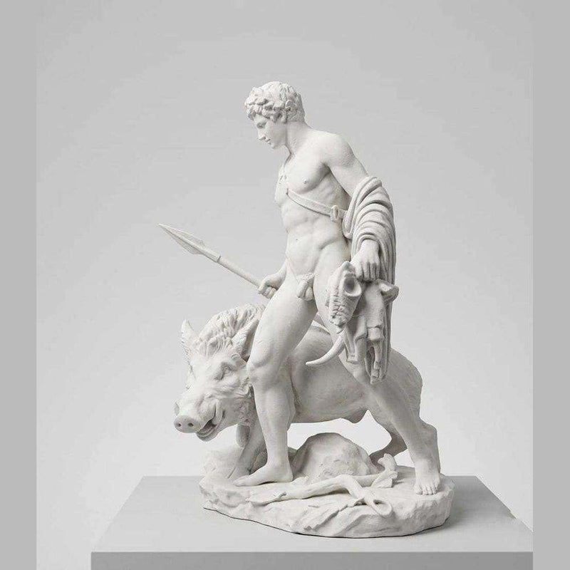 Meleagro e il Cinghiale di Calidone — Scultura Mitologica in Resina - Taraflo