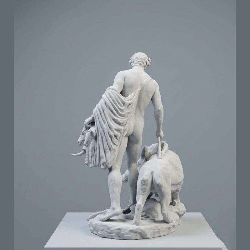 Meleagro e il Cinghiale di Calidone — Scultura Mitologica in Resina - Taraflo