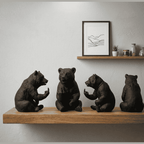 Rude Bear — Matte Black Opaque Resin Decorative Bear Figurine A sassy bear that tells you off. Figurine with a cheeky attitude and unmistakable gesture: pure irony for anyone who never takes themselves too seriously. Taraflo Taraflo Decorative Figurine