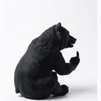 Bear «Rude Bear» — Matte Black Resin Decorative Statue. A bear that doesn’t hold back. Statue with a cheeky, unmistakable gesture: pure irony for anyone who never takes themselves too seriously. TarafloTaraflo Decorative Statue