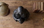 Statua Busto Illuminati Memento Mori in Resina Nera – Scultura Esoterica con Occhio della Provvidenza e Teschio | Arredo Occulto e Dark Academia