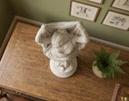 Vénus voilée en résine effet plâtre blanc-Sculpture gréco-romaine classique aux drapés élégants-Objet de décoration à poser et à collectionner pour le salon, le bureau et la maison