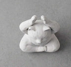 Statua Gatto Yoga in Meditazione Nera Opaca – Statuetta Decorativa Zen e Regalo per Amanti dei Gatti