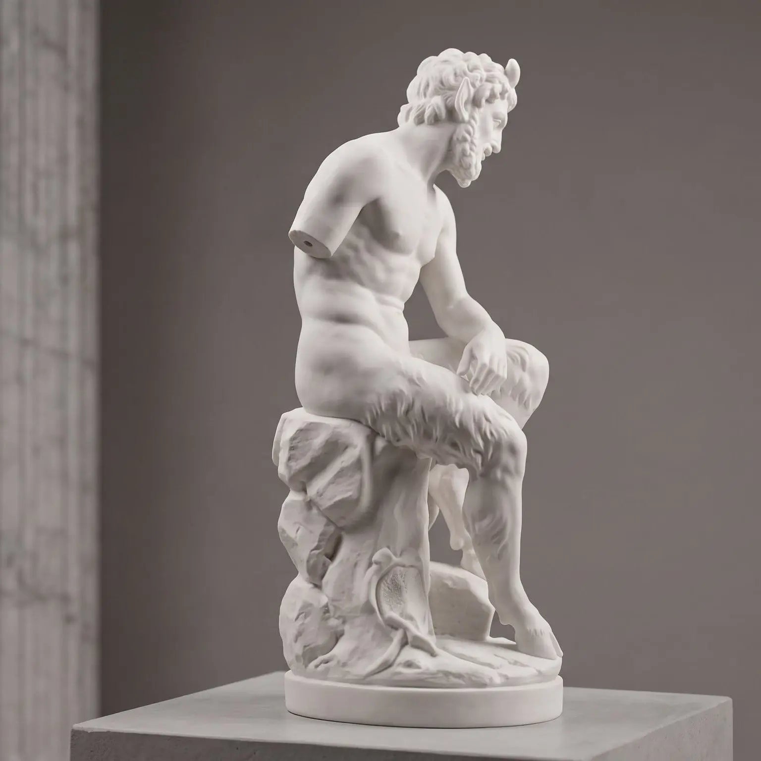 Statua Fauno a riposo in Resina ABS - Scultura Moderna in Stile Classico