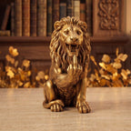 Golden Middle Finger Lion Statue – Irreverent and Pop Art Table Sculpture