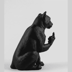 Panther “The Rebel” — Matte Black Resin Statuette. Feline elegance and rebellious spirit, united in one pose. A large feline in a proud, relaxed pose, caught making a boldly provocative gesture. The contrTarafloTaraflo Black Resin Statuette