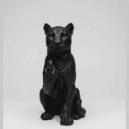 Panther 'The Rebel' — Matte Black Resin Statue. Feline elegance and a rebellious spirit, all in one pose. A large big cat in a proud, relaxed stance, caught making an unabashedly provocative gesture. The contrTarafloTarafloStatuetta in Matte Black Resin