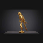 Pappagallo Portafortuna Dorato da Appoggio | Statuetta Decorativa Lusso per Soggiorno e Studio