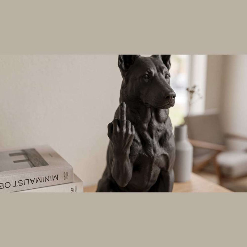 Statuetta in resina di Pastore tedesco 3D artigianale, decorazione elegante e ribelle