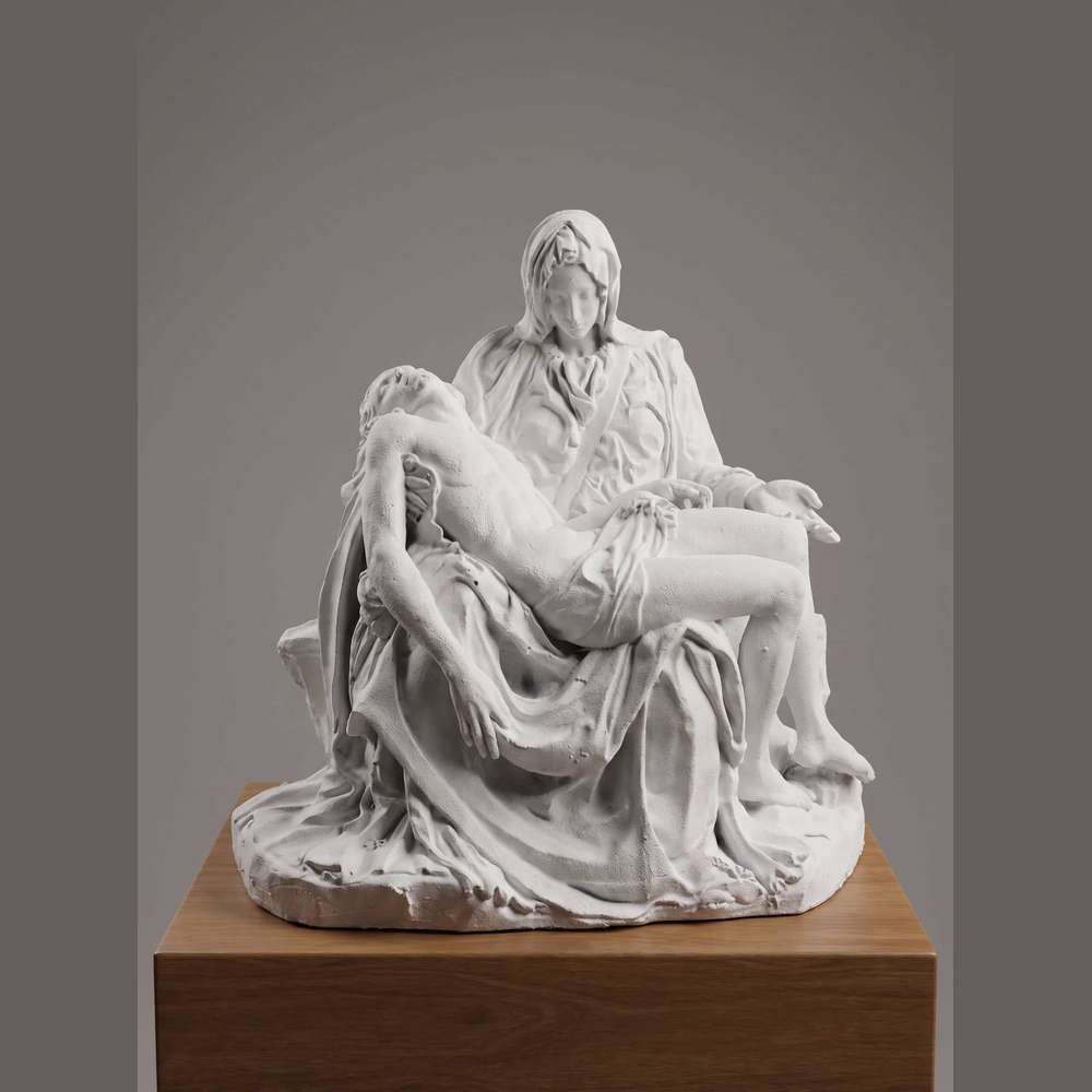 Pietà di Michelangelo — Statua Religiosa in Resina Effetto Marmo - Taraflo