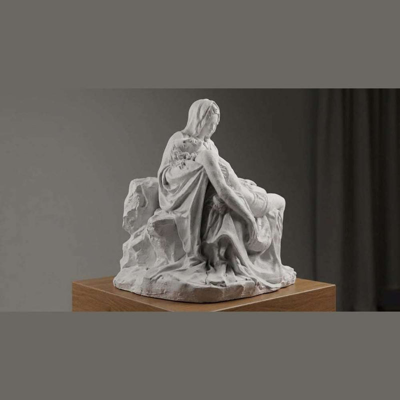 Pietà di Michelangelo — Statua Religiosa in Resina Effetto Marmo - Taraflo